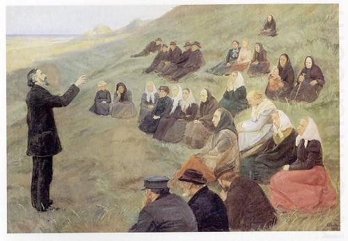 Mission Meeting at Fyrbakken in Skagen, Anna Ancher